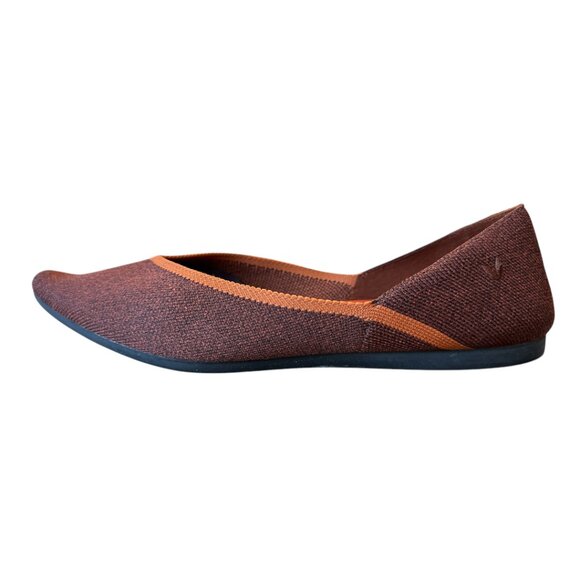 Vivaia Pointed Toe Flats V-Cut Brown Pumpkin Women's sz 39 / US 8-8.5 - Picture 7 of 15